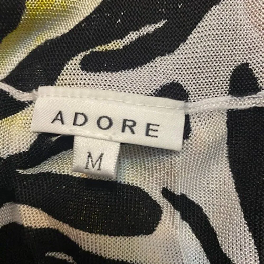 Adore multi-color Floral sleeveless open cardigan, size M - Picture 4 of 6